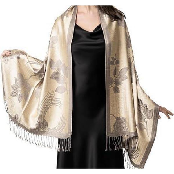 Luxury Brand Autumn And Winter Imitation Cashmere Cashmere Jacquard Fringed Shawl Dual-Purpose Scarf High-End Atmosphere Women