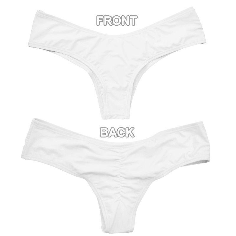 Luxurious Women Brazilian G-string Briefs With Elegant Ruffles For Beachwear