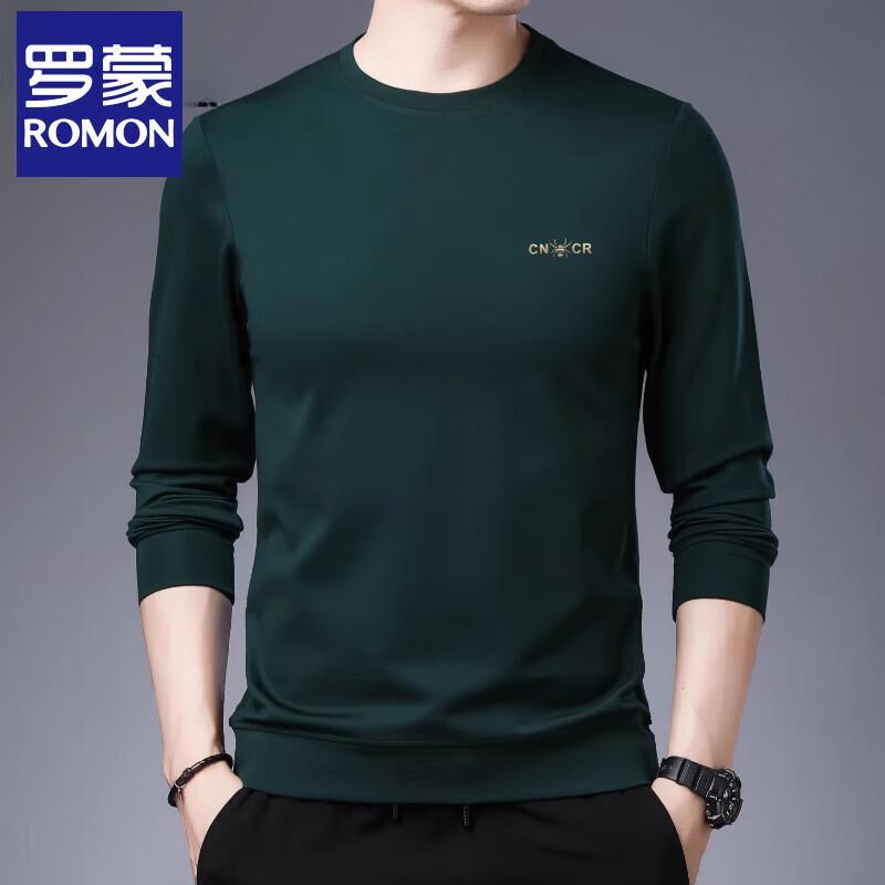 ROMON Men's Round Neck Long Sleeve Casual T-Shirt