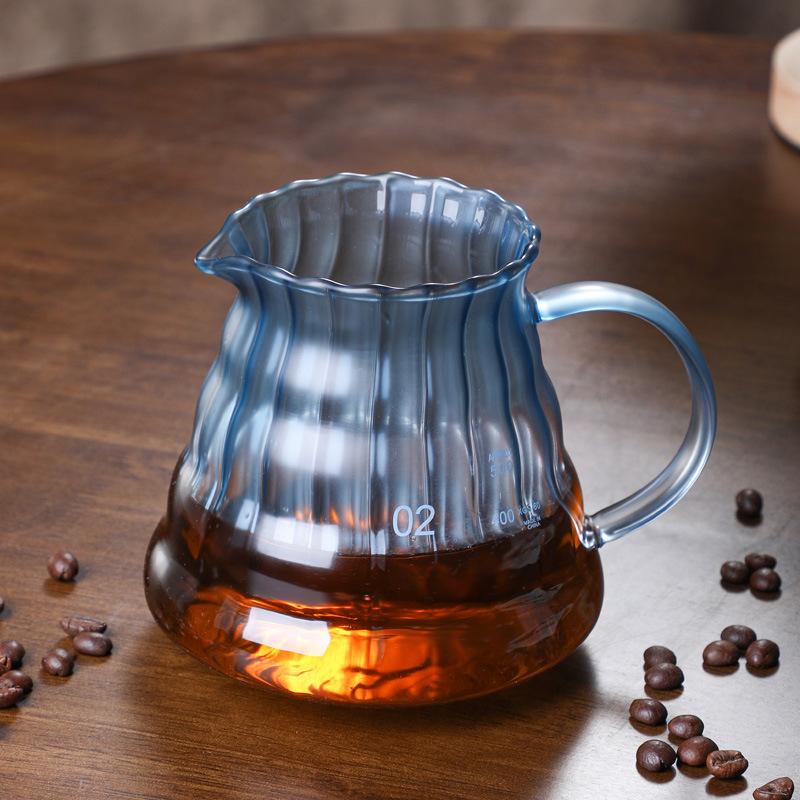 

Glass Coffee Pot Vertical Smart Filter Cup Blue Coffee Pot Set Filter Glass Coffee Pot 600ml