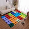 Colorful Building Block Pattern Carpet for Living Room or Playroom Decor Suitable for Use As an Anti-slip for Living Room Bedroom Sofas