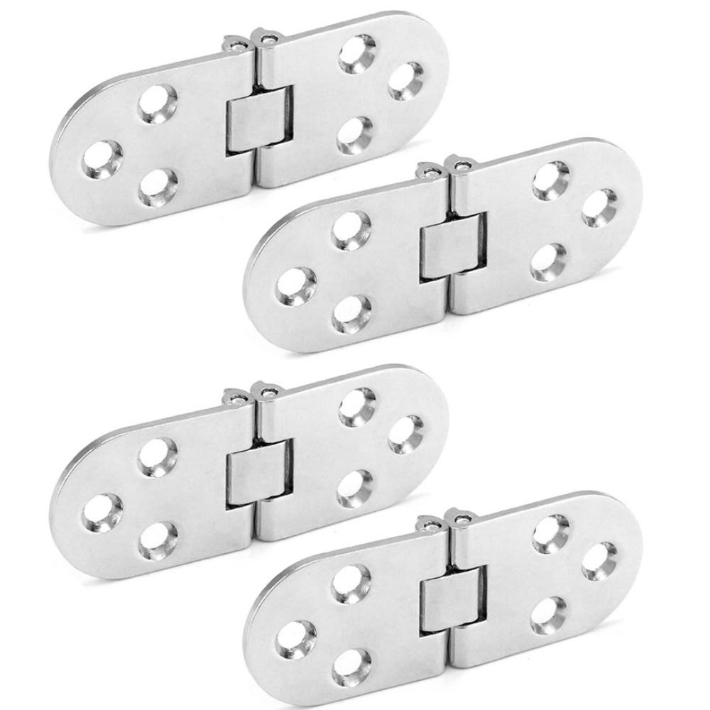 4 Pieces Folding Flip Hinges 180 Degree Hinges, Zinc Alloy, Folding Table Hinge, Drop Down Hinges For Folding Tables, Cabinets, Wardrobe Doors