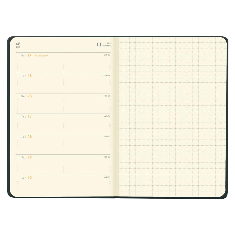 Rhodia [Starting January 2025] Planner Diary, A6, Weekly Left Type, "Web Planner Weekly Horizontal" Black, Rhodia Cf117069