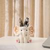 Cute Elephant Pen Holder Storage Box Ornament Home Office Desktop Cartoon Animal Resin Crafts