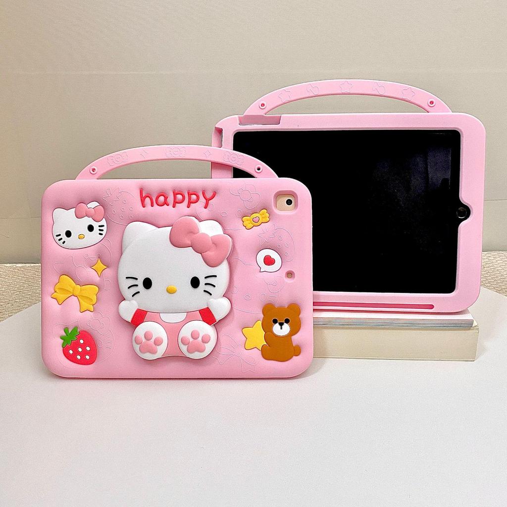 Hello Kitty Cartoon Stand Case for iPad Air 11th Gen & Samsung A9 Plus Tablet