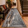 Vintage Coffee Quote Print Long Runner Rug, Everything Gets Better with Coffee Non-Slip Floor Mat for Kitchen, Washable Cafe