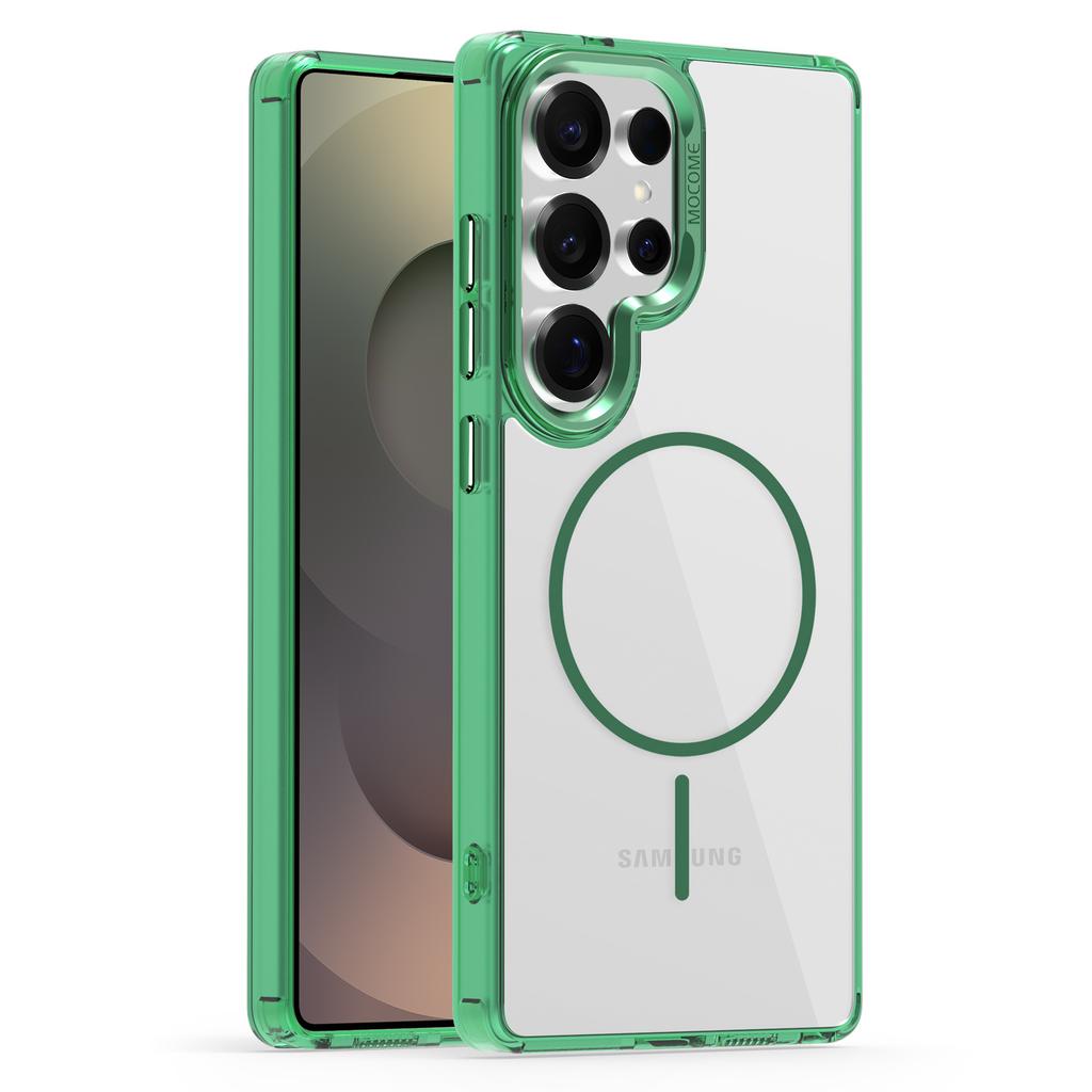 QGeeM For Samsung S24/S25 Plus Ultra phone case magnetic transparent anti drop Samsung S23FE/S24FE A15 A16 A17 A26 protective case for men and wome