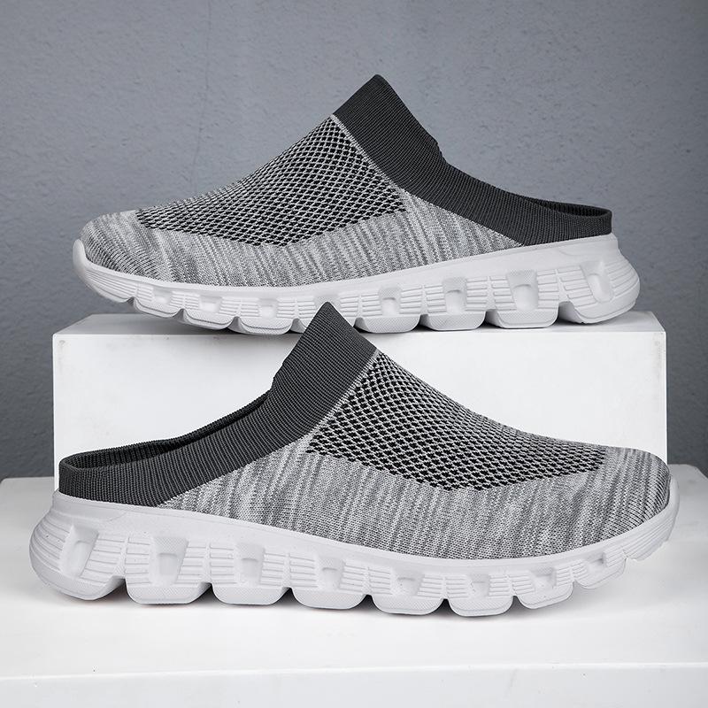 Large size spring and summer fly-woven lazy shoes socks shoes mesh breathable sports and leisure shoes