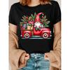 Women's Christmas Gnome Graphic T-Shirt Short Sleeve Round Neck Casual Top Washable Holiday Party Tee for Women, Gnome Gift