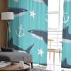 Cortinas de chiffon luxuosas com estampa de tubarão para decoração de sala de estar, quarto, janela, voiles, cortina de tule