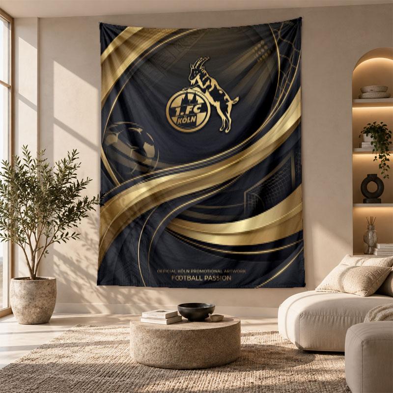 Arazzo Decorativo, Arte da Parete Stampato FC Köln, Appeso Leggero da Parete per Sfondo Camera da Letto