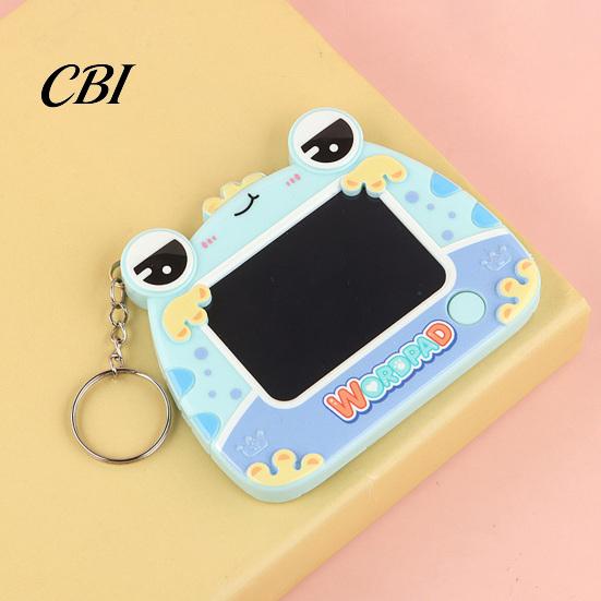 Wiederverwendbares Schreibblock Mini Zeichenbrett Schlüsselanhänger für Kinder, Cartoon Frosch mit Schlüsselring, Hängendes Kritzel Skizze Schultasche LCD Tablet Anhänger