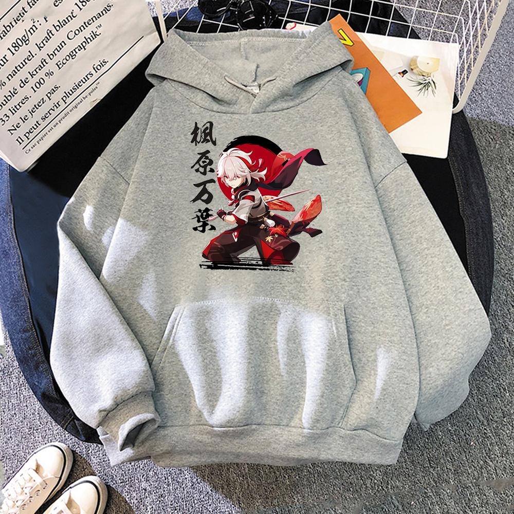 Genshin Impact Hoodie Men Kaedehara Kazuha Print Hoody Character Active Sweatshirts Women Winter Pullover Streetwear