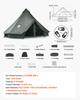 VEVOR Tienda de Lona tipo Bell Tent, Tienda Yurta para 4 Estaciones de 4 m para Acampar con Salida para Estufa, Lona Transpirable para hasta 4 Personas con Suelo Desmontable con Cremallera