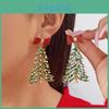Christmas Tree Earrings For Women With Alloy Material Festive Design Perfect For Holiday Parties