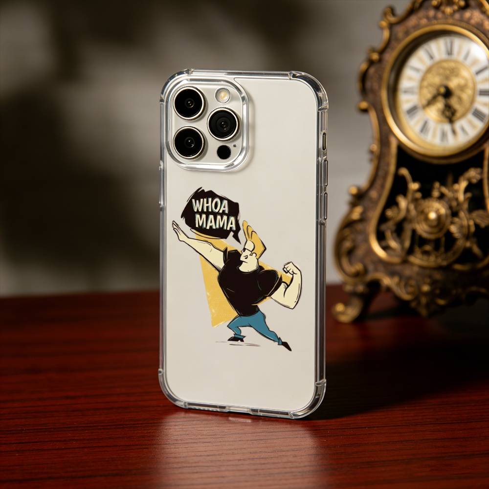 J-Johnny B-Bravo Anime Phone Case For iPhone17,16,15,14,13Pro Max,us,Soft Silicone Transparent Cover