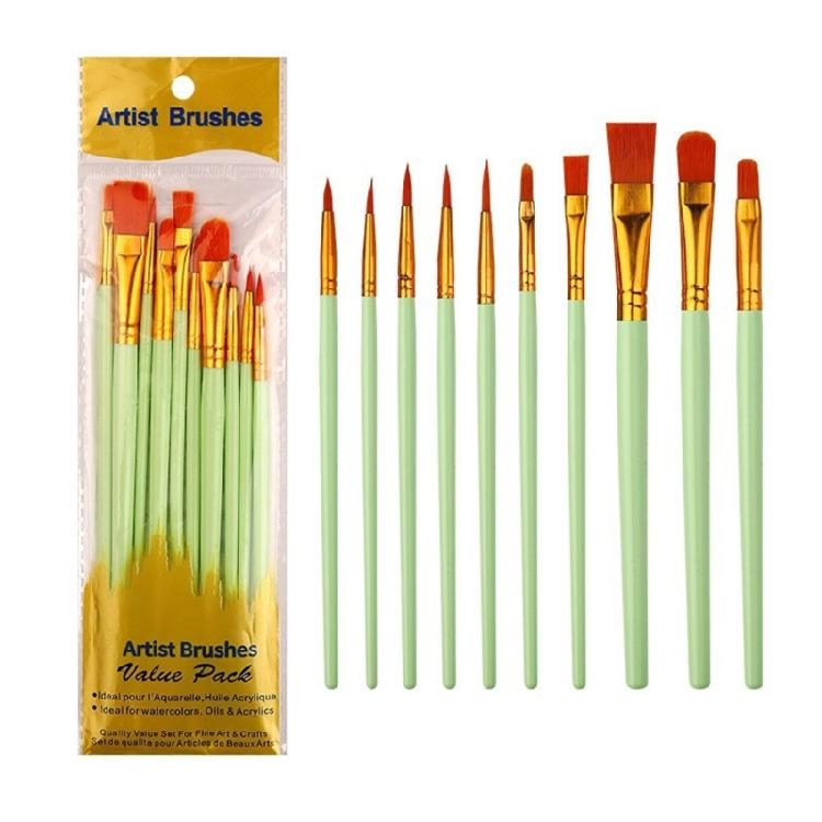 10 Pcs Watercolor Paint Brushes Set Nylon Hair Painting Brush Art Tool Drawing and Art Supplies For Creative Projects