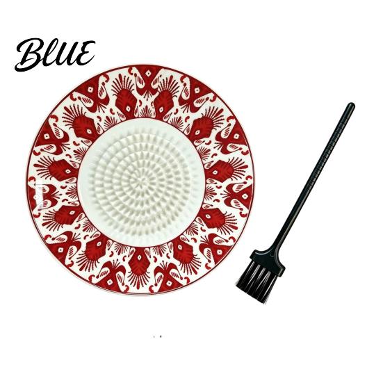 Non Electric Cheese Grater Ceramic Garlic Ginger Grater 2-in-1 Manual Shredder Plate for Kitchen Cooking Flat Grinding Base Easy-Clean Tool