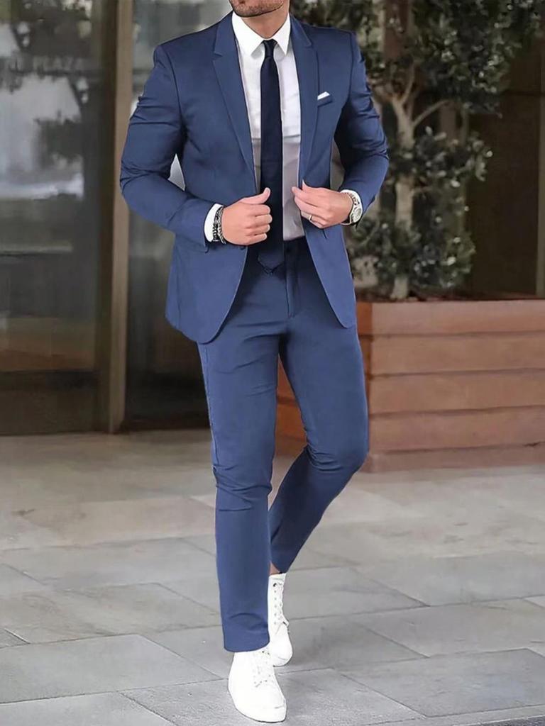 Completo formale da uomo slim fit: Giacca e Pantaloni Monocolore 2026