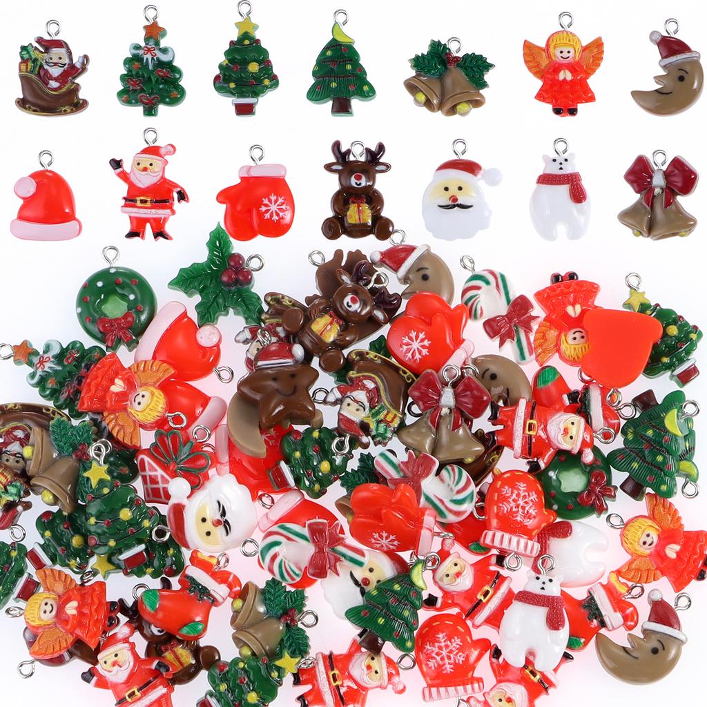 Mini random creative Christmas resin pendant, fun DIY clothing, shoe decoration, Christmas atmosphere accessories