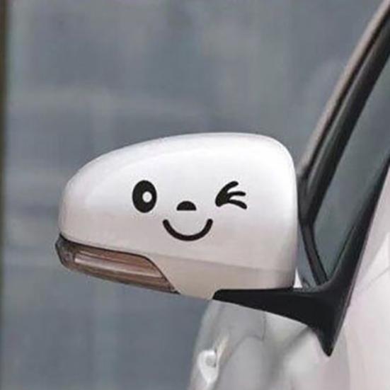 Kreatívna nálepka na auto s usmievajúcou sa tvárou PET odnímateľná