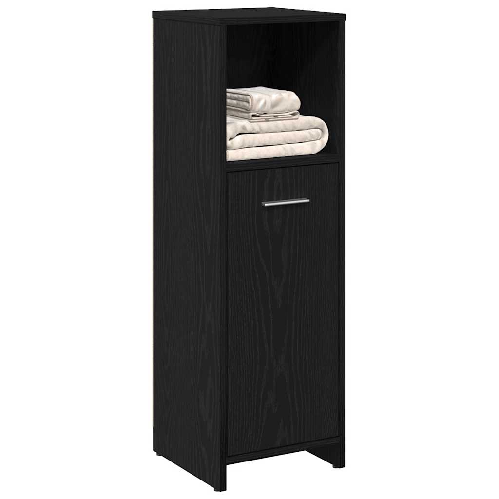 Black Oak Bathroom Cabinet 30 X 30 X 95 Cm Engineered Wood