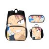 FAIRY TAIL Round Front Bag Backpack Pen Bag Ice Bag 3Pcs Set Cartoon Anime Printed Student Boys and Girls New Versatile