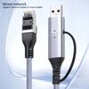 Plugs And Play USB C To RJ45 Converters Cable Supports Gigabit Ethernet Speeds PVC Braideds Construction For Multiple Device Compatibility