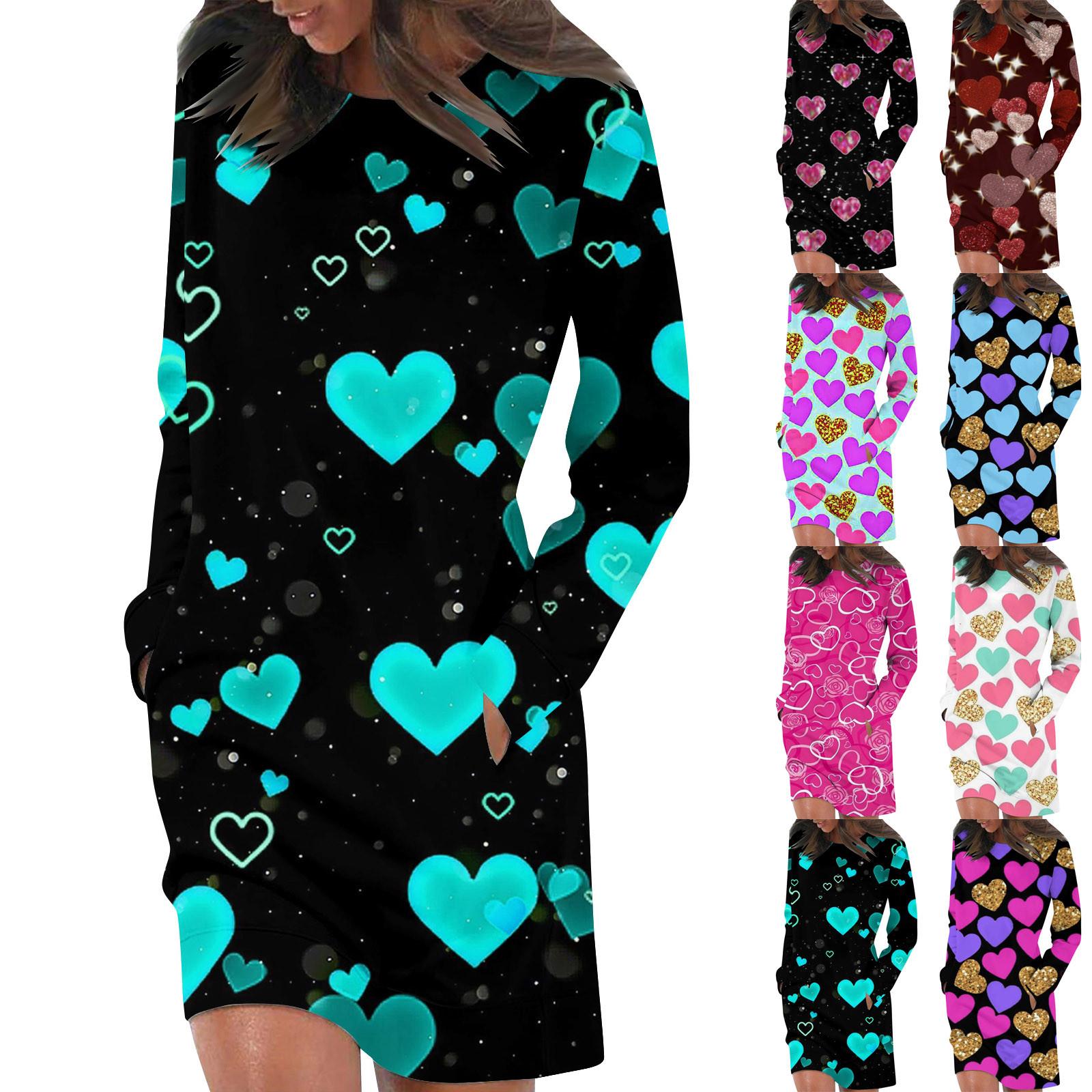 

Платье с длинным рукавом для женщин, повседневный пуловер с принтом, платье-свитер, осень