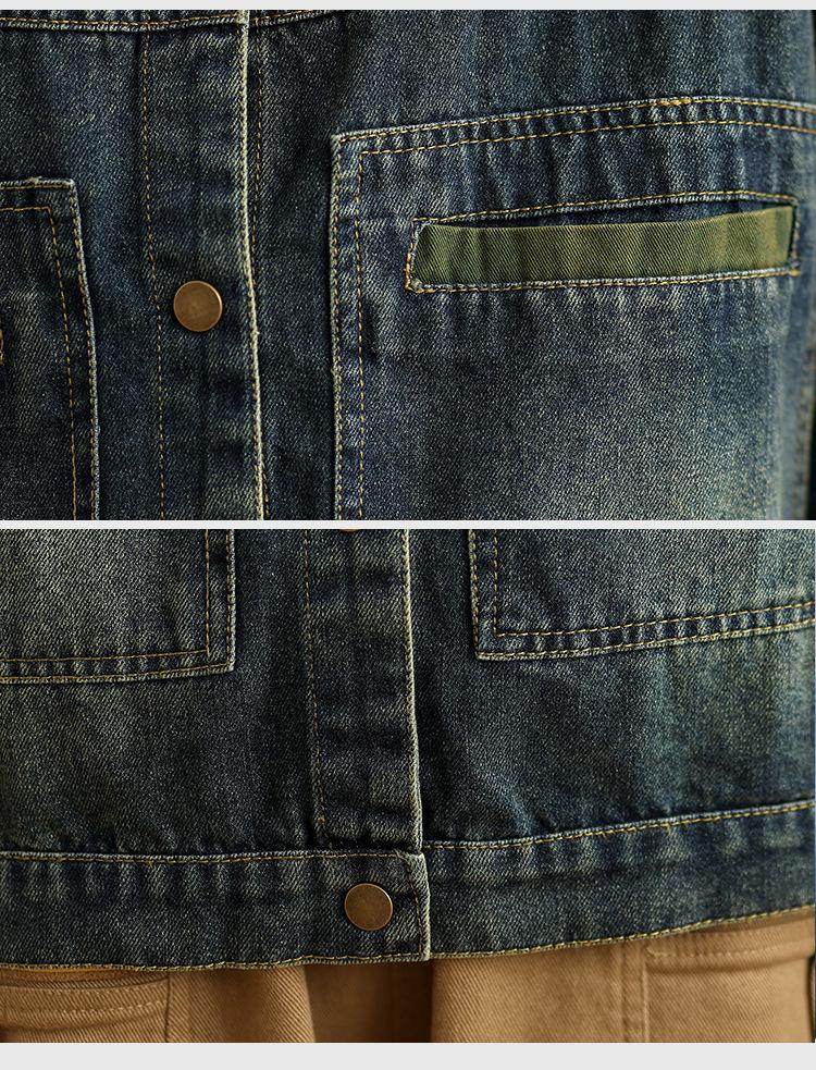 2024 Women's Loose Korean Style Embroidered Denim Jacket with Stand Collar and Long Sleeves