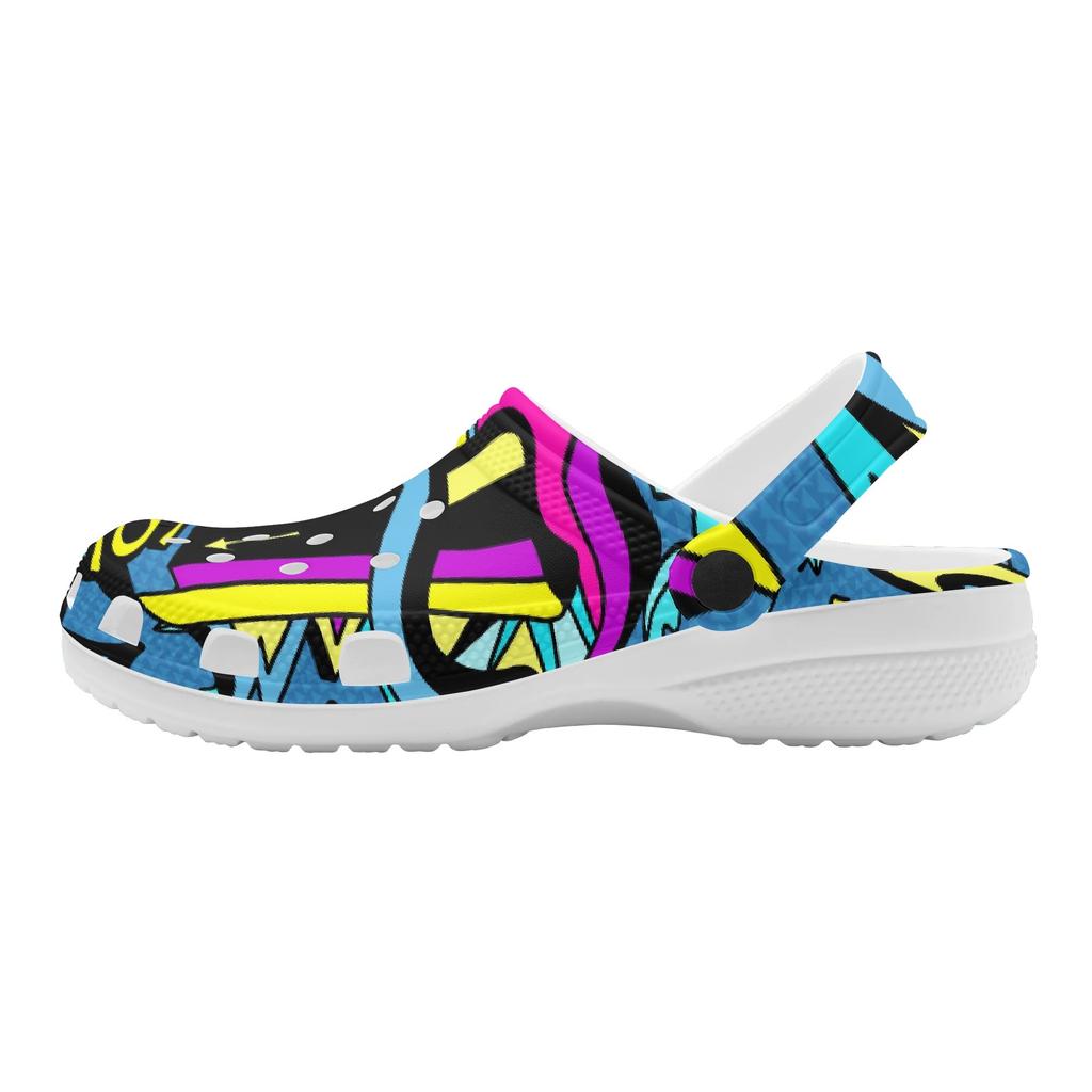 Lightweight Printed EVA Garden Shoes Unisex Breathable Slip On Clogs Beach Pool Bathroom Home Summer Slippers Home Garden Use