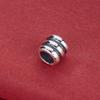 S925 Sterling Silver Striped Spacer Barrel Beads for DIY Beading, Crystal Bracelet, Rope Bracelet, Necklace Accessories.