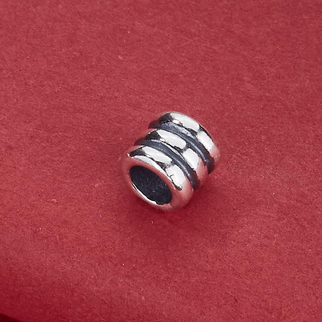 S925 Sterling Silver Striped Spacer Barrel Beads for DIY Beading, Crystal Bracelet, Rope Bracelet, Necklace Accessories.