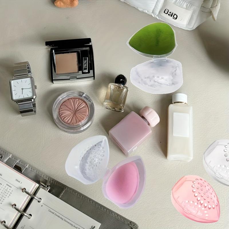 1pc/2pcs Makeup Egg Plastic Storage Box, Egg-shaped Makeup Puff and Sponge Display Rack - Stylish Storage Organizer with Ventilation