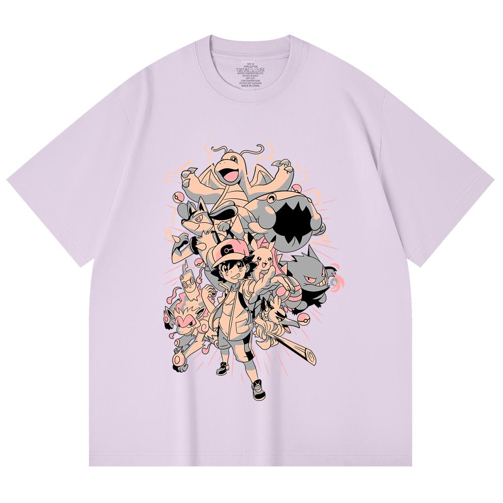 230 Gsm 100% Cotton Pokemon V20 Print Unisex Heavy Cotton T Shirt