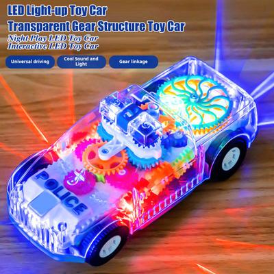 Light Up Toy Car with Universal Wheels Transparent Car Model