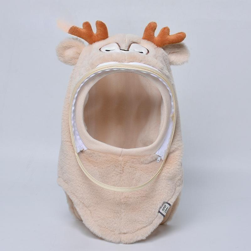 Wintermützen für Damen und Herren mit Masken, winddichte Mützen, Ohrenschützer, Pullover, warme Babyschals, integrierte Mützen