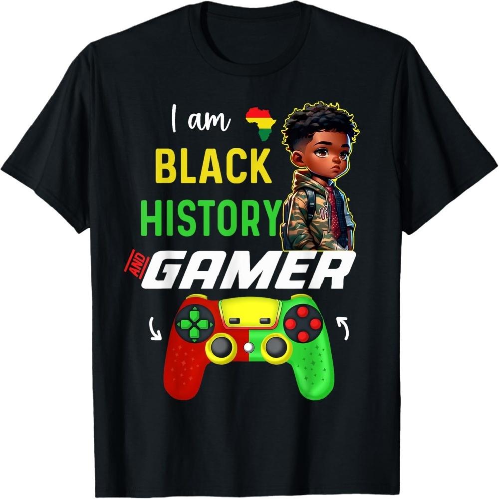 

I m Black History Month gamer African American gaming boys T-Shirt XXXXXL чорний
