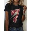 T-shirt da Donna alla Moda Girocollo Manica Corta Stampa a Colori 3D