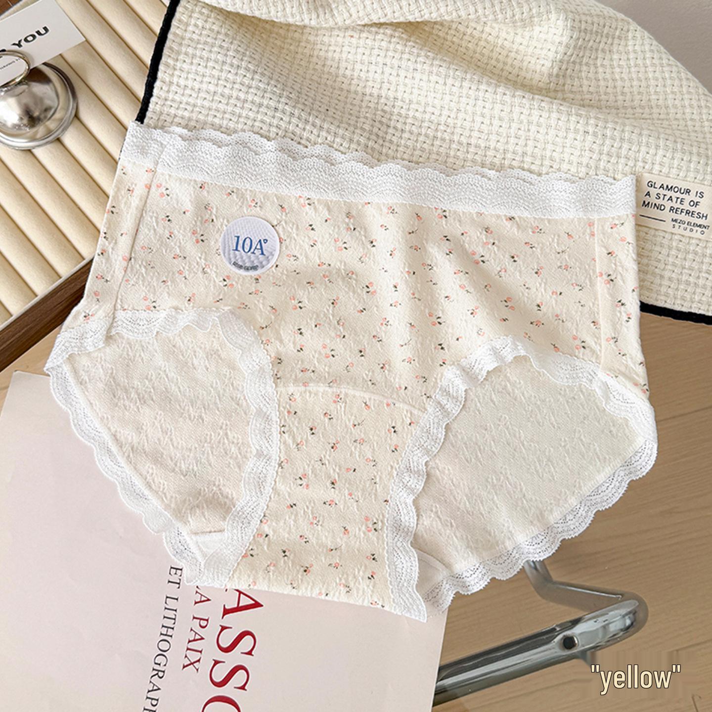 

Sweet Antibacterial Women s Pure Cotton Mid-Waist Briefs with Extended Crotch - Soft, Comfortable & Breathable XL (115-130 Jin) жёлтый