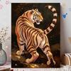 DIY Pearl Bead Art Canvas Tiger Pattern Frameless Creative Craft Painting Kit for Relaxing Home Wall Decoration