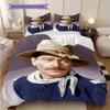 John Wayne's iconic cowboy hat bedding, duvet cover, pillowcase, home decoration, birthday gift (1 * duvet cover+2 * pillowcase, coreless)