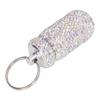 Strass Medisinflaske Beholder Aluminiumslegering Bærbar Kapsler Oppbevaringsetui Boks med Nøkkelring