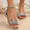 Sandały damskie 2025 Nowe Casualowe Buty na Wysokim Obcasie Kobiety Odkryte Palce Letnie Luksusowe Buty Kwadratowy Pasek na Kostce Niskie Obcasy Sandały Kobieta