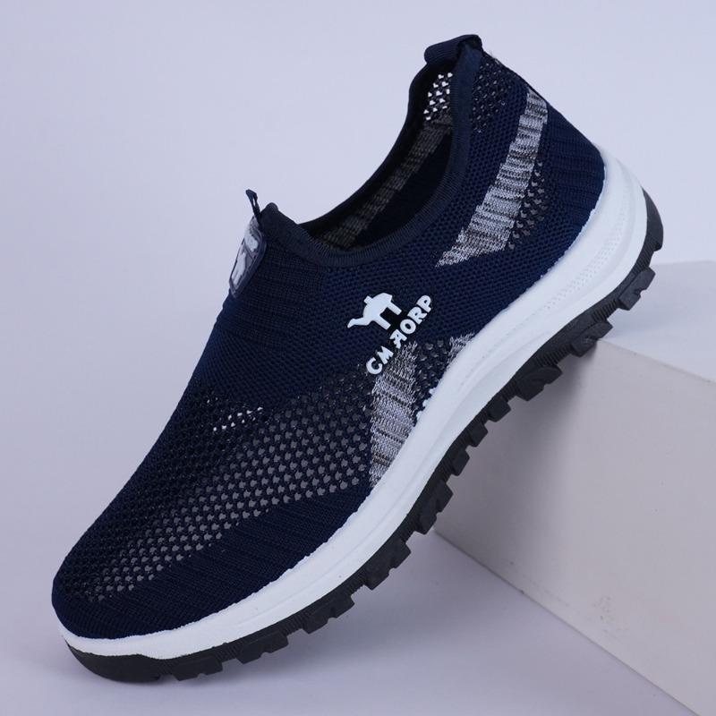 

Mesh men s shoes summer new men s lightweight running shoes hollowed out one pedal dad shoes breathable sneakers men 44