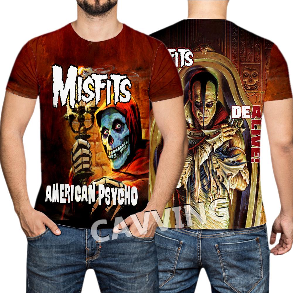 T-shirt Rock Band Misfits Estivi Stampa 3D Streetwear Uomo Donna Moda Maglietta a Maniche Corte T-shirt Top Abbigliamento Uomo
