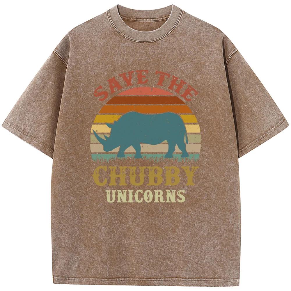 Koszulka z nadrukiem Save The Chubby Unicorns Gramy Wysokiej Jakości Prana Stara Koszulka Vintage Luźna Koszulka