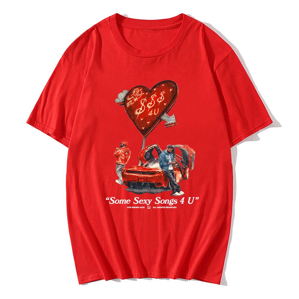 PARTYNEXTDOOR & Drake $ome $exy $ongs 4 U Tshirts Short Sleeve Cotton Soft Tee-shirt Unisex Streetwear Male T-shirt Hip Hop Tees