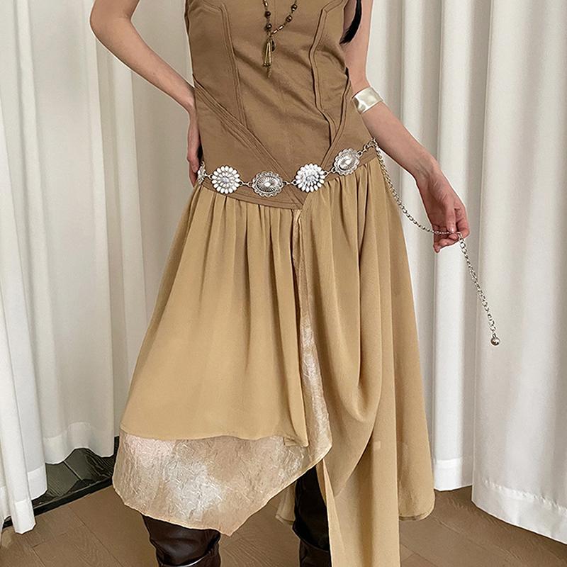 Retro Versatile Ethnic Style Metal Bohemian Waist Chain Belt For Women Fashion Waist Seal Body Decor Accessories