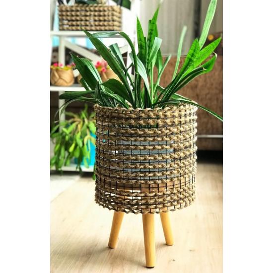 Ayaklı Hasır Saksılık, Hasır Örgü Saksılık, Tel Saksılık, Hasır Tel Saksılık